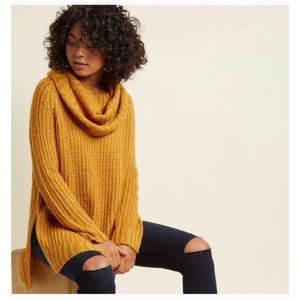 ModCloth Yellow Mustard Knit Cozy Sweater S